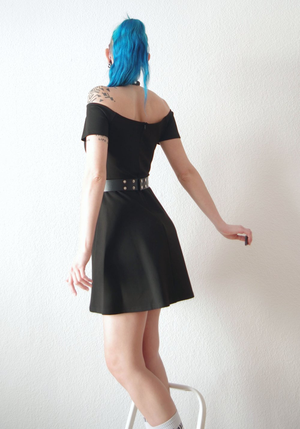 Schulterfreies Pinup Kleid (NP:100€) Gr. 38 40 M Parisienne Datenight Prom Tellerrock circle retro