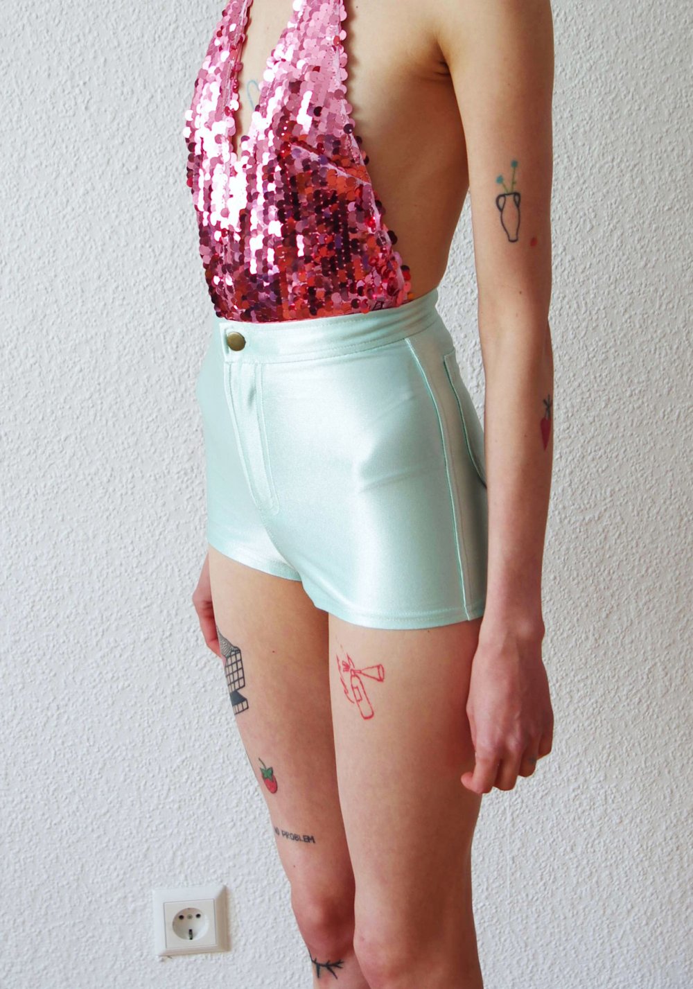 Shiny American Apparel Disco Shorts Gr. XS glänzend Hotpants retro Technobarbie Festival