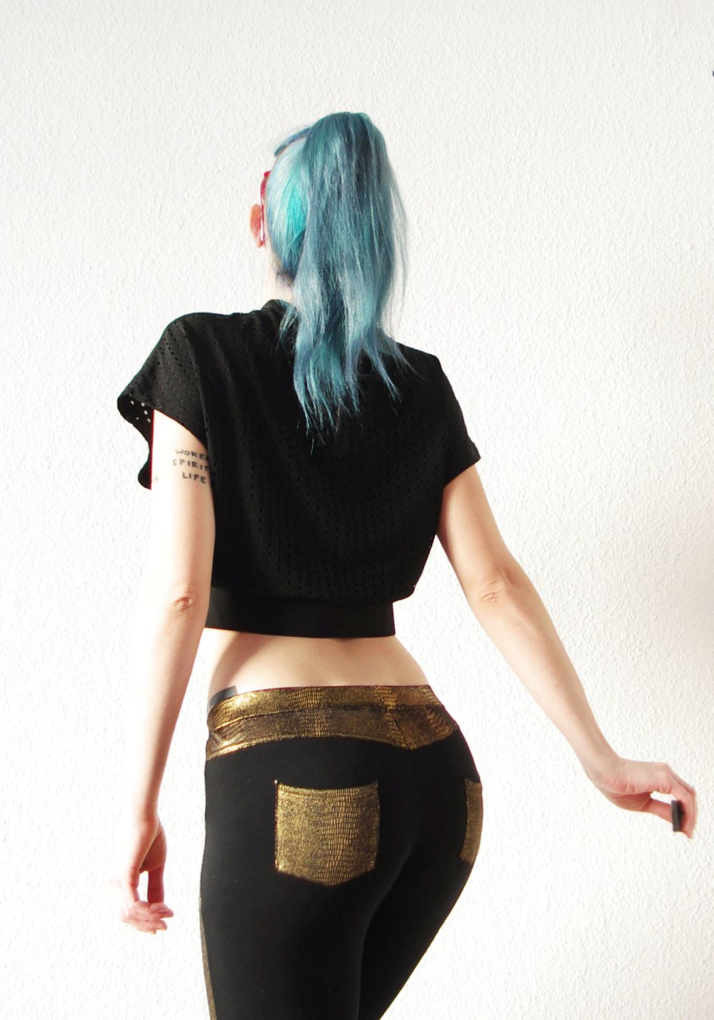 Oversized PUMA Crop Top Gr. M L 40 Mesh Rave Technobarbie Festival Logo y2k