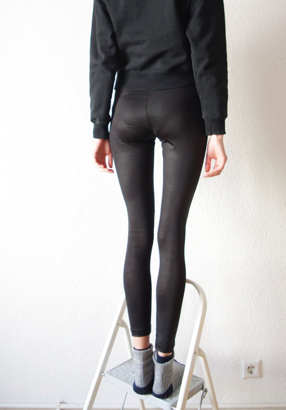 Shiny American Apparel Leggings Gr. S 36 schwarz highwaist Technobarbie Gothic Festival Reptile