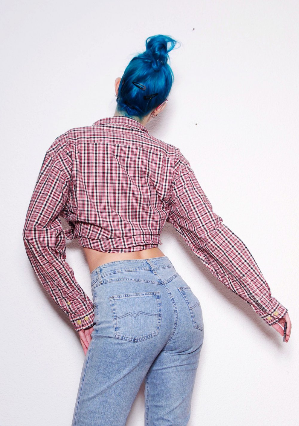 Vielseitiges kariertes Hemd zum Binden Gr. M S oversized boyfriendstyle shrug Techno Rave