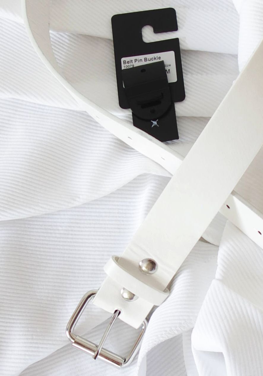 Cooler weißer Gürtel veganes Leder MSTRDS Gr. M 105cm Festival Dollskill 