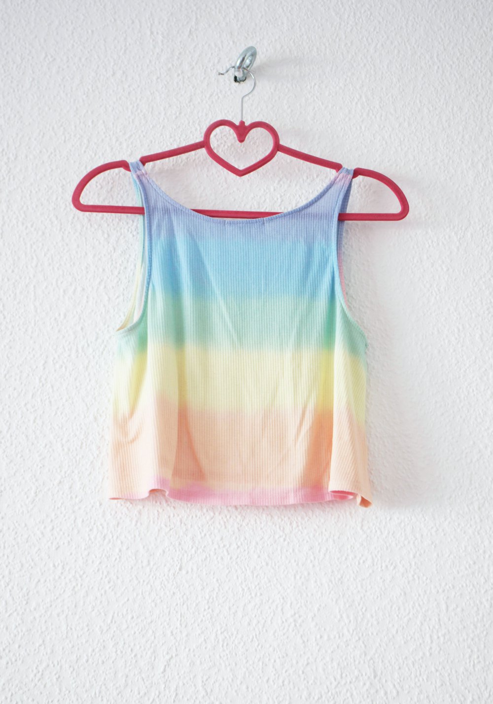 Regenbogen y2k Crop Top Gr. S Wildfox gerippt Technobarbie Festival 90er pastell