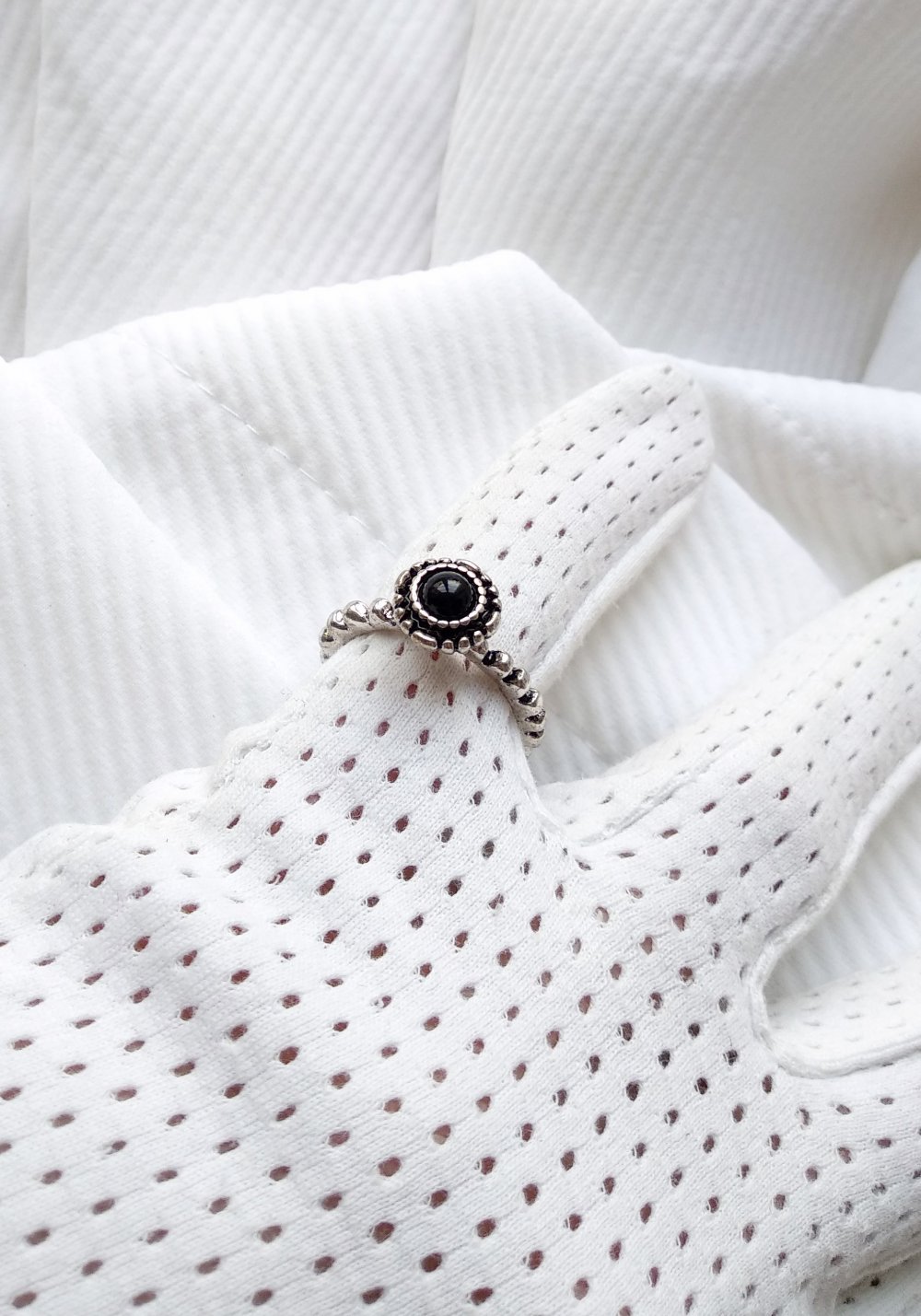 Retro goth Ring silber schwarz Gr. 17.2 (54) occult witchcraft ritual magic Technoqueen chunky Tarot Pinup