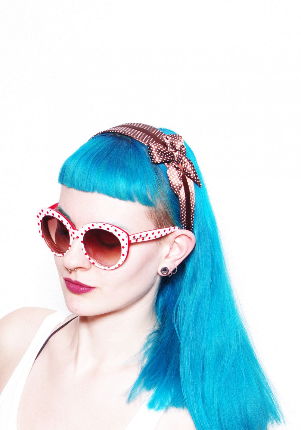 Verspielter Pünktchen Haarreif Schleife Lolita Blair Waldorf Style retro Pinup Rockabella