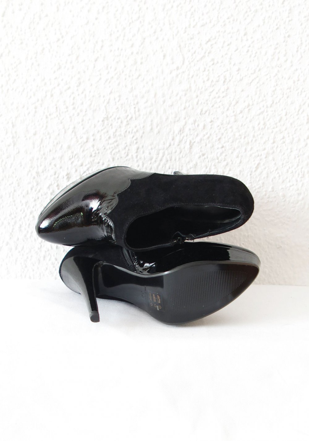 Elegante Ankle Boots High Heels Pumps Gr. 39 schwarz Lack edel PPQ Clothing Plateau