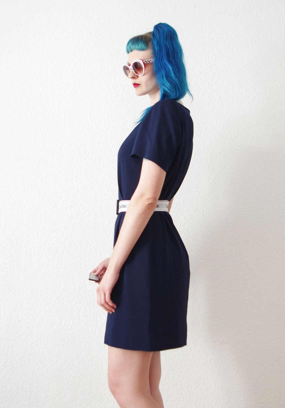 Elegantes dunkelblaues Etuikleid Gr. 40 42 M Business retro chic