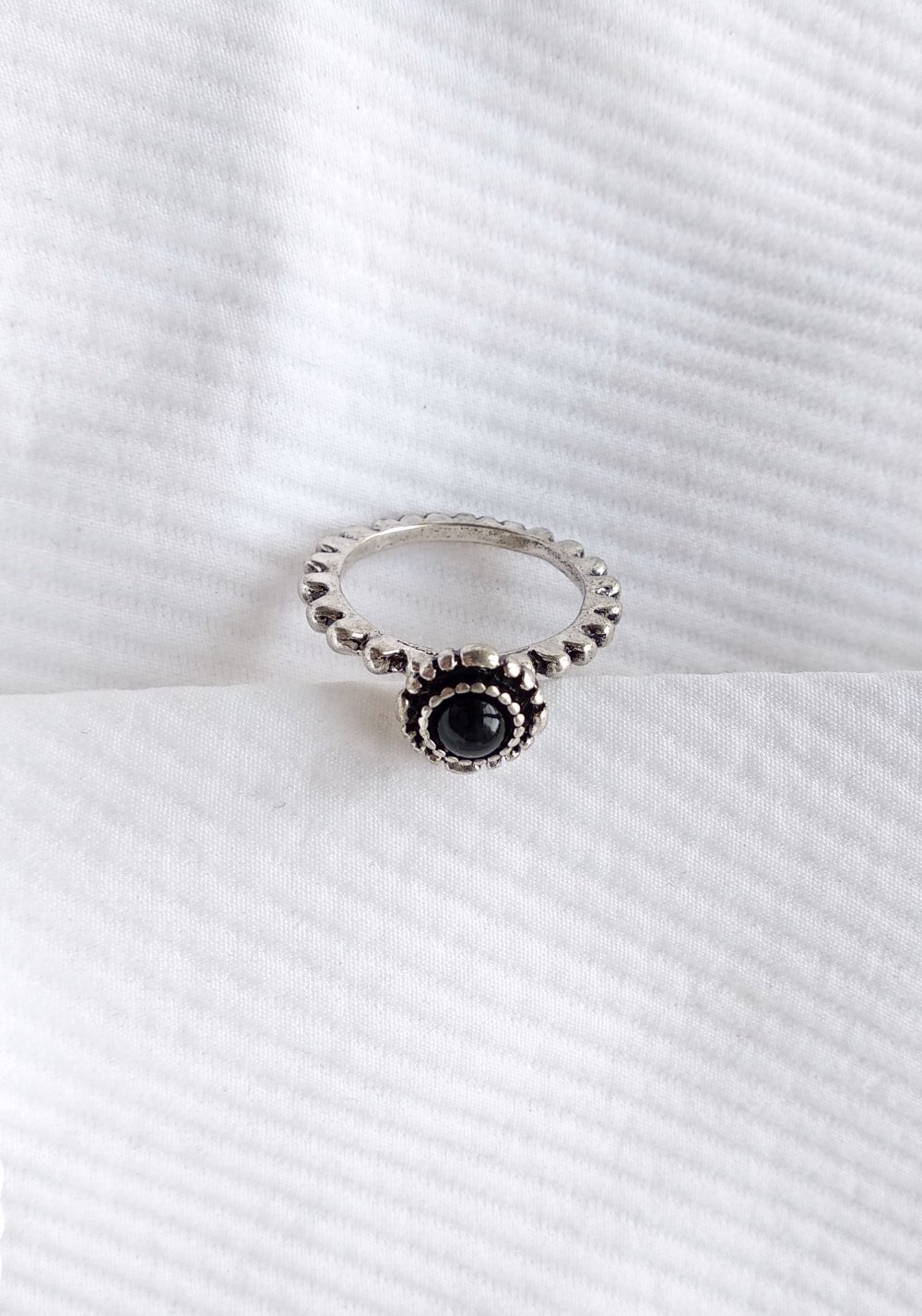 Retro goth Ring silber schwarz Gr. 17.2 (54) occult witchcraft ritual magic Technoqueen chunky Tarot Pinup