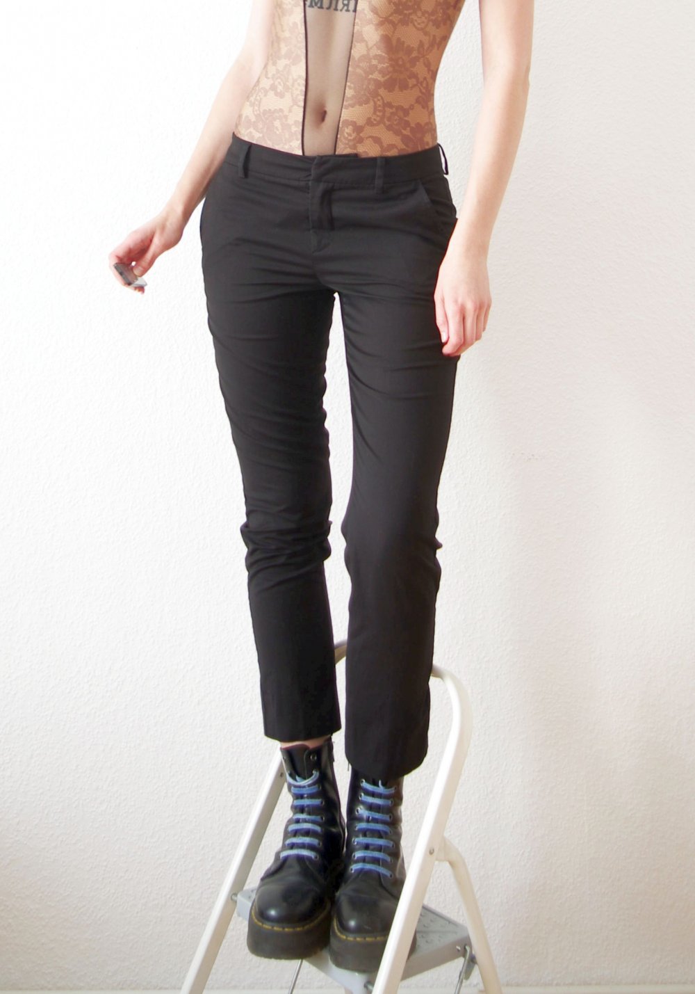 Stefanel retro Hose Gr. M 38 schwarz Business Chino Office Anzug