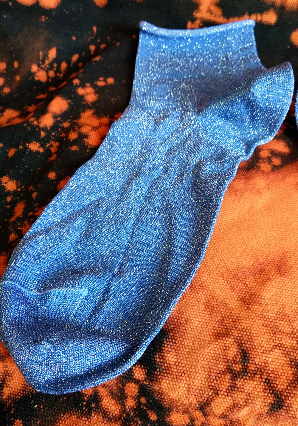 Zarte retro Glitzersöckchen Gr. 39-41 blau silber Socken Calzedonia neuwertig