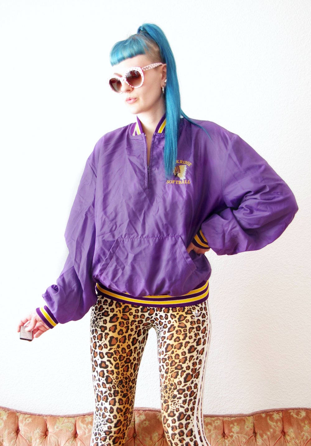 Vintage College Jacke Gr. XL L M oversized Tracksuit Technobarbie Oakridge bratz