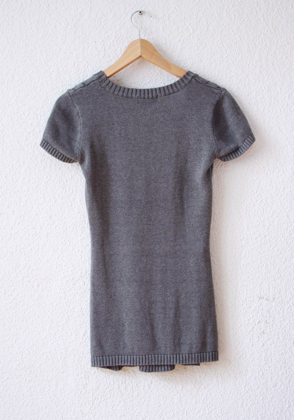 Zartes gestricktes Longtop Gr. 38 36 S M Laura Scott Zopfmuster retro Pinup Minikleid Strick