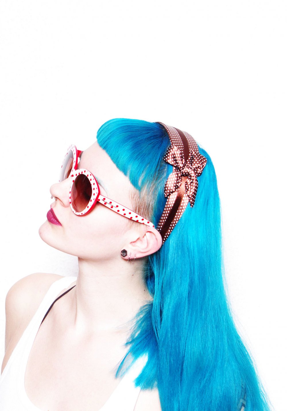 Verspielter Pünktchen Haarreif Schleife Lolita Blair Waldorf Style retro Pinup Rockabella