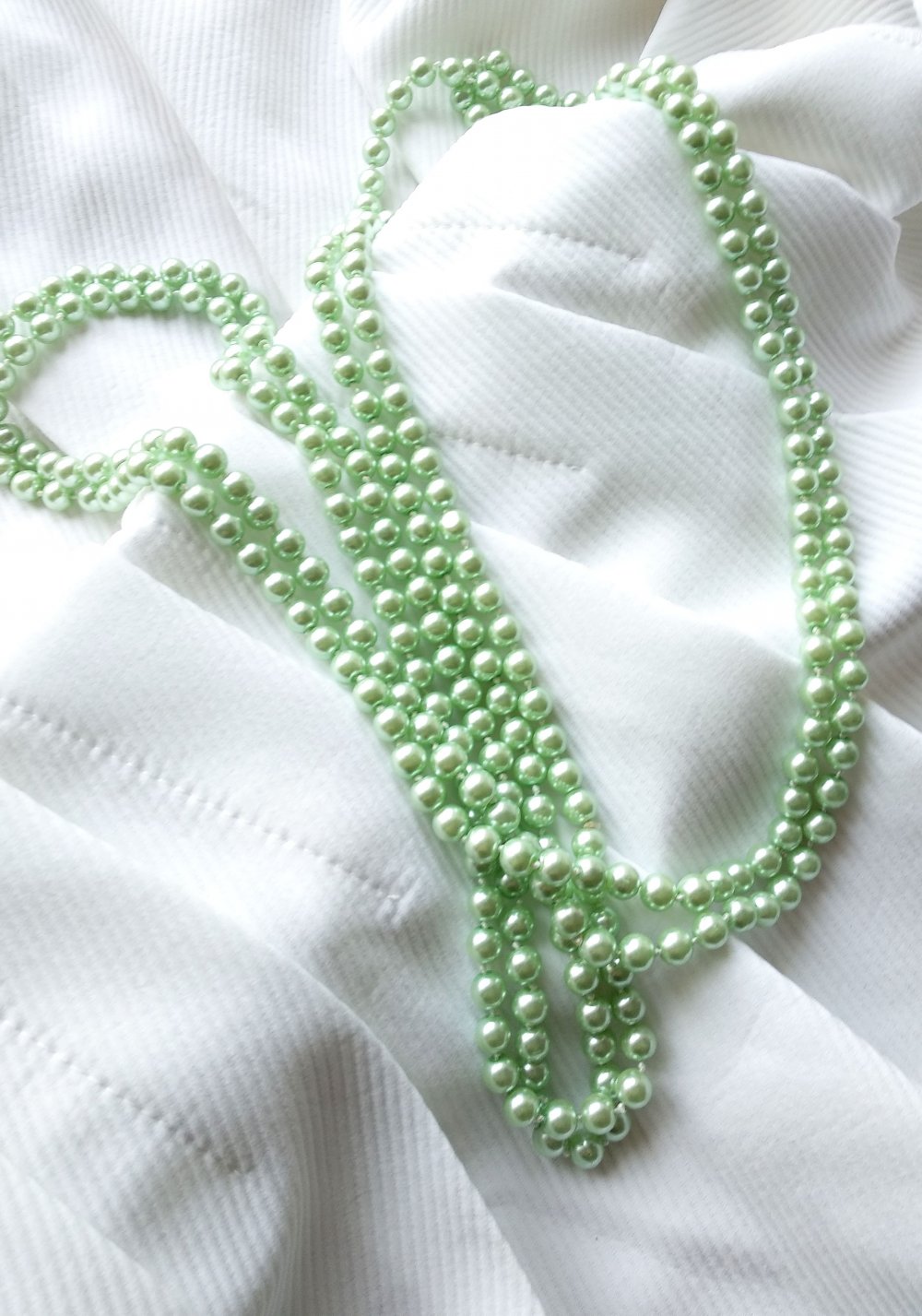 True vintage Perlenketten Set mintgrün glänzend retro XXL Pinup Burlesque drag 