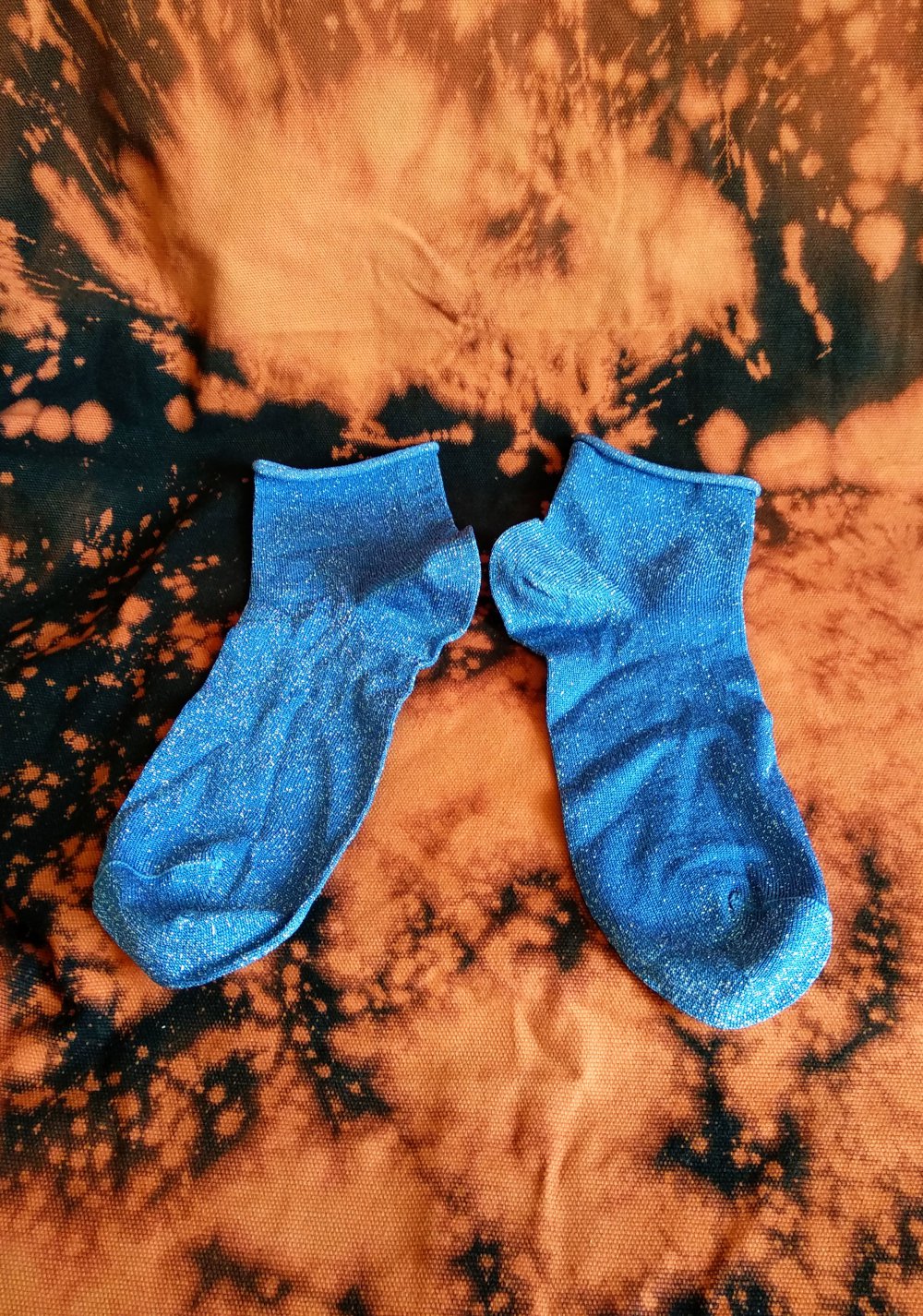 Zarte retro Glitzersöckchen Gr. 39-41 blau silber Socken Calzedonia neuwertig