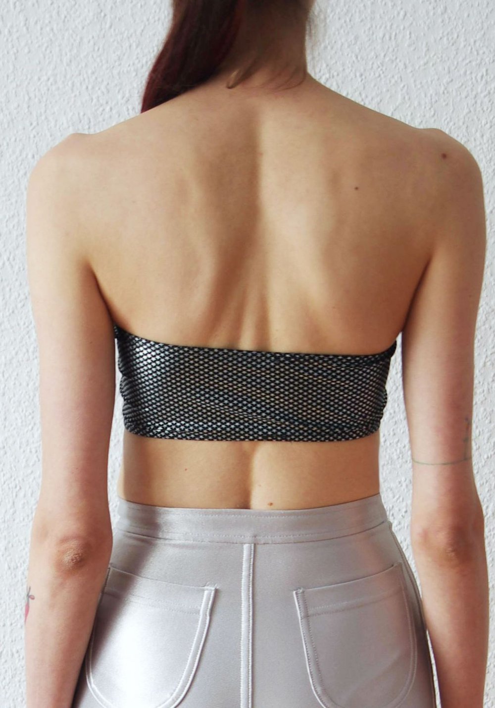 Shiny American Apparel Crop Top Gr. M S 36 38 40 Rave Bustier Bandeau Festival y2k bratz