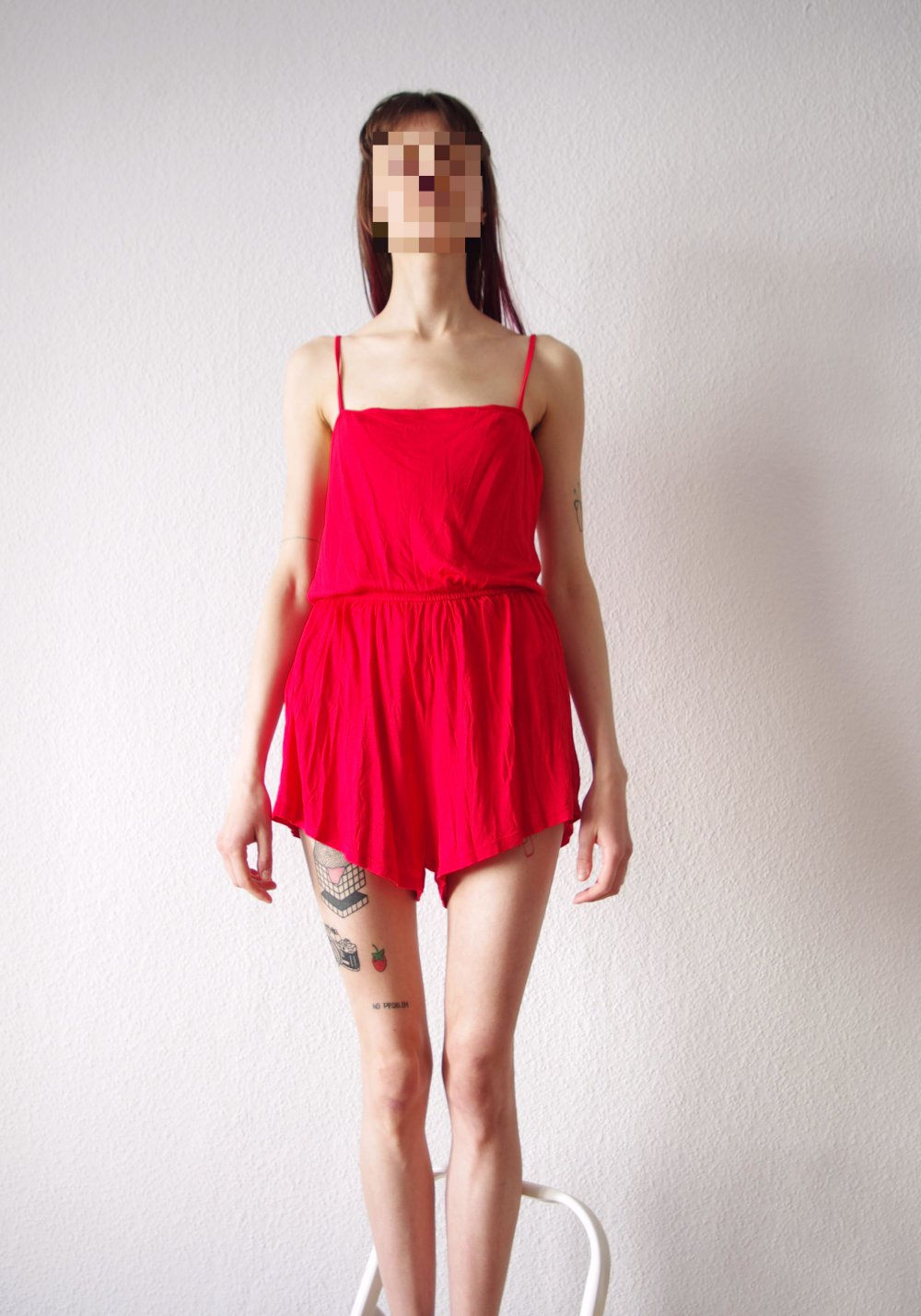 Lockerer Jumpsuit Gr. S 36 Technoelfe Rave knallrot Festival Onesie Hippie