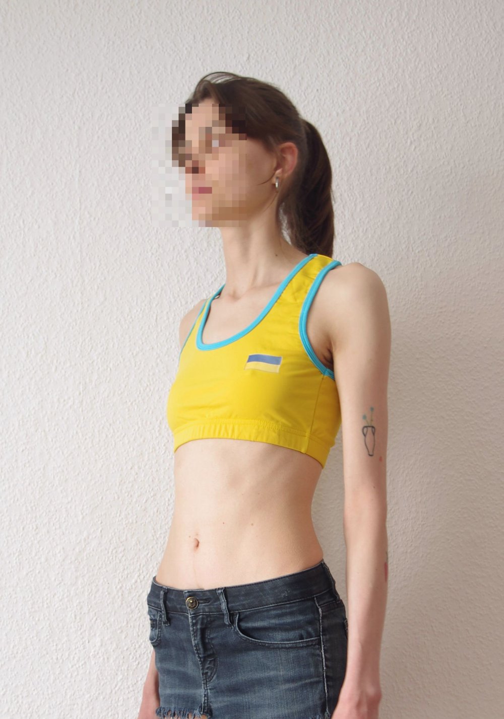 Sonniges Crop Top Gr. XS S M Sommer Rave Festival Technobarbie Bikinitop