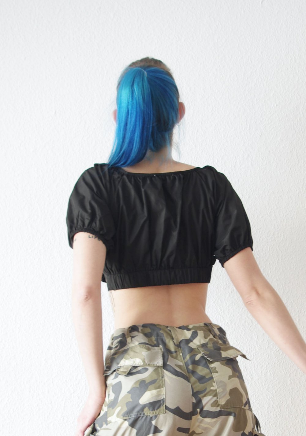Technobarbie Combat Crop Top Gr. M 38 Puffärmel Rave oversized bratz y2k Dollskill