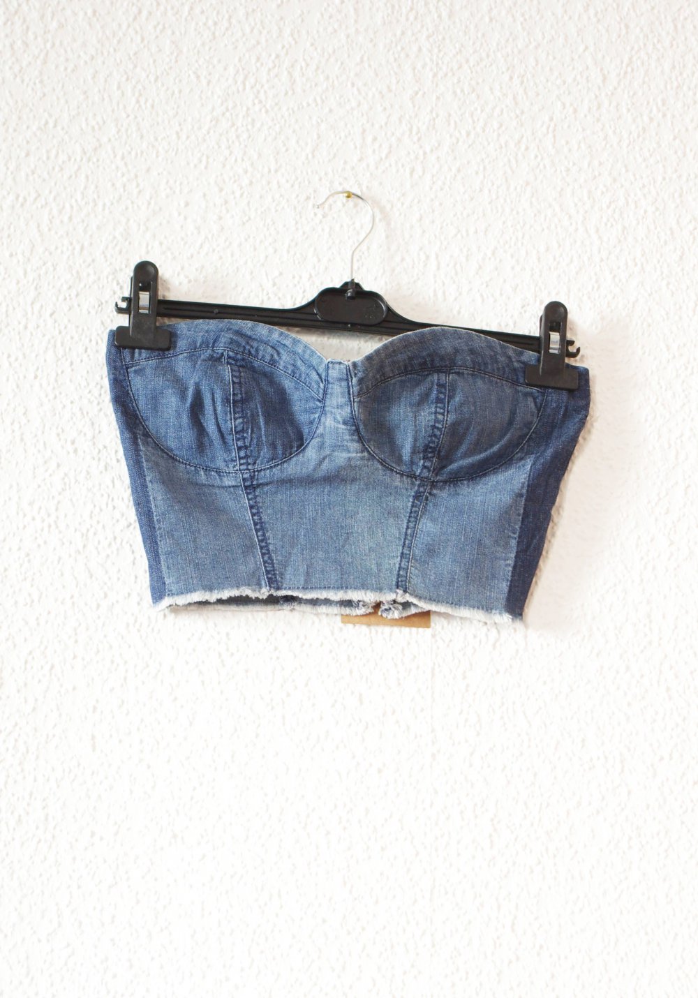 Technobarbie Jeans Croptop Gr. M 38 40 bauchfrei Bustier Bralet Dollskill Nasty Gal