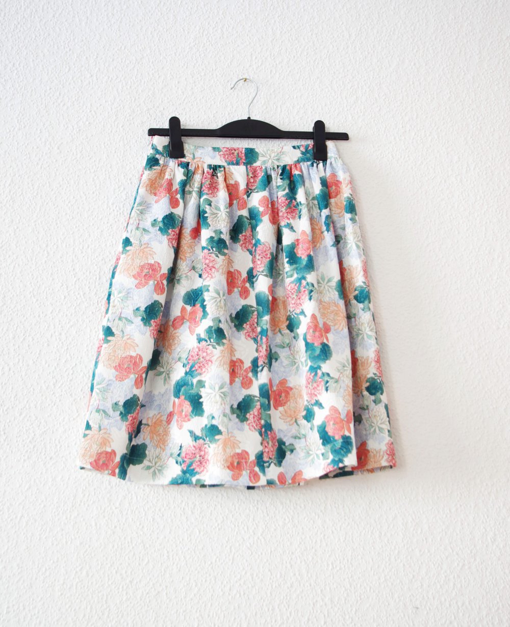 Zauberhafter Mint&Berry Rock Gr. 36 38 S A-Linie retro Blumenprint Tellerrock