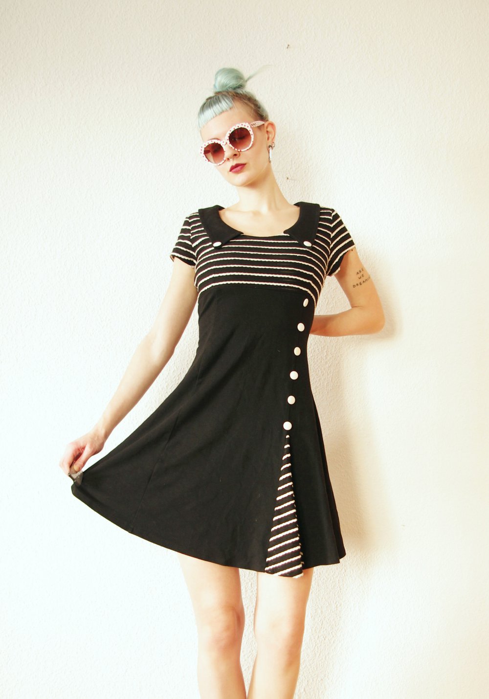 Süßes Sailor Kleid Gr. XL L Voodoo Vixen retro Pinup 60er Streifen