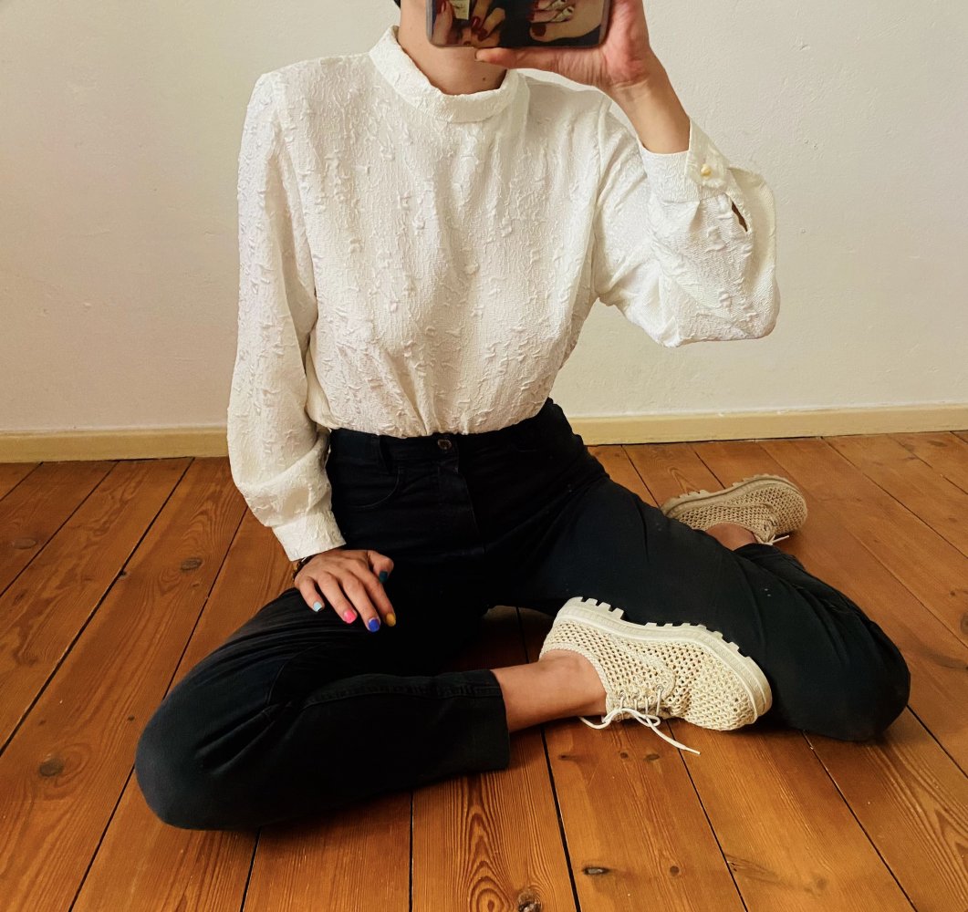 Edle Vintage Bluse mit besonderem Schnitt