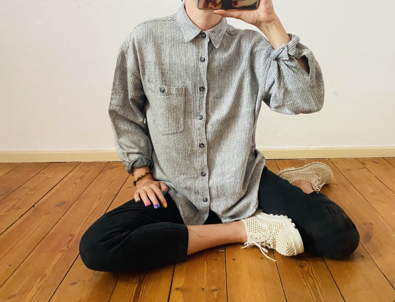 90's Shirt aus gewebter Baumwolle