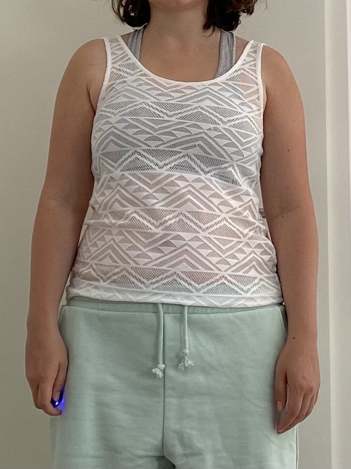 Weißes transparentes Top