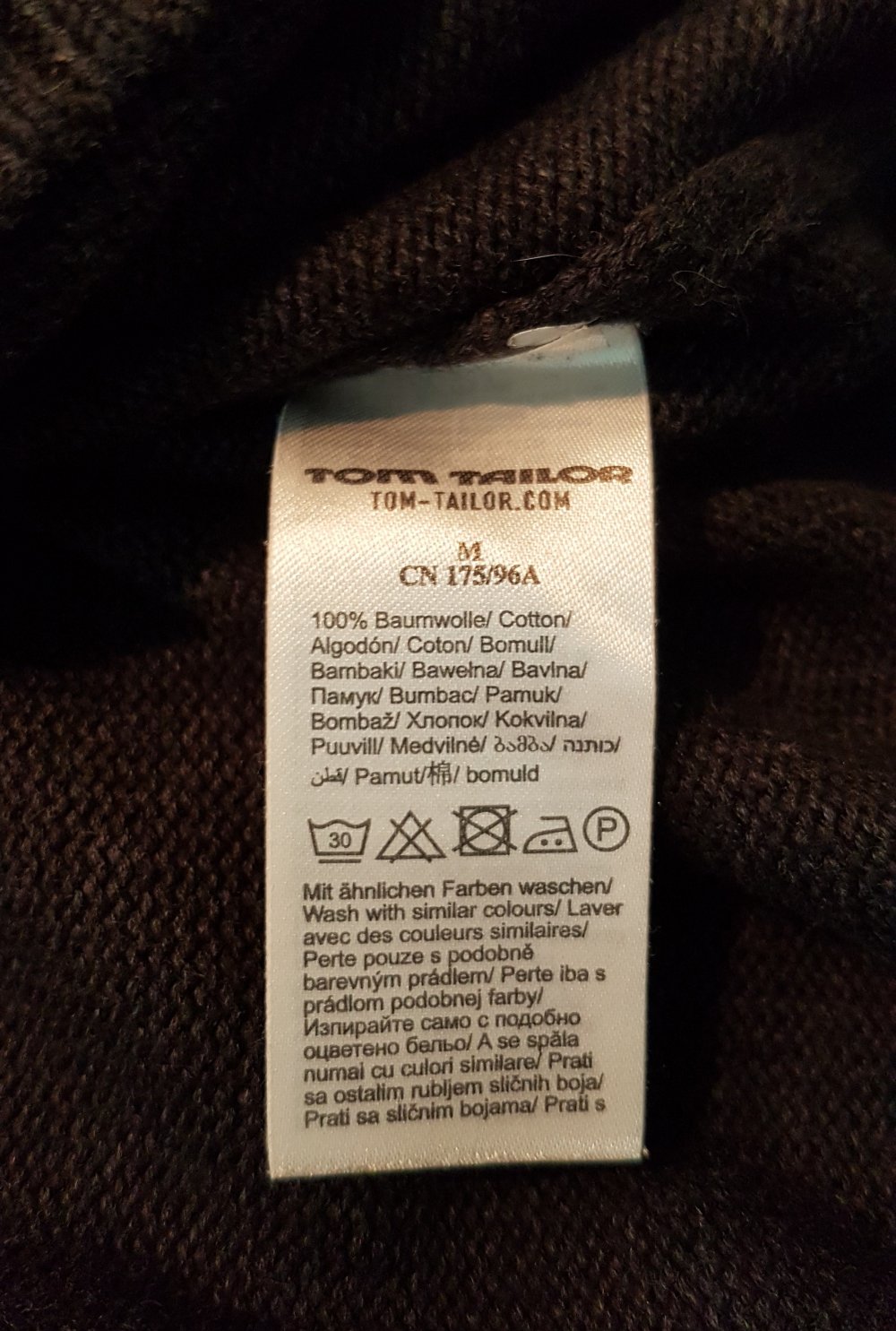 Tom Tailor Pullover Strick grau schwarz Gr M