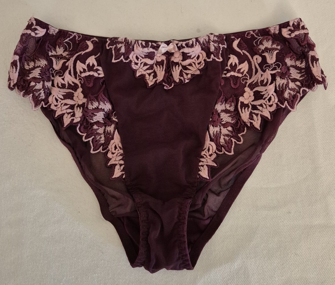 Slip Spitze Aubergine Rosa Gr 40 / 42