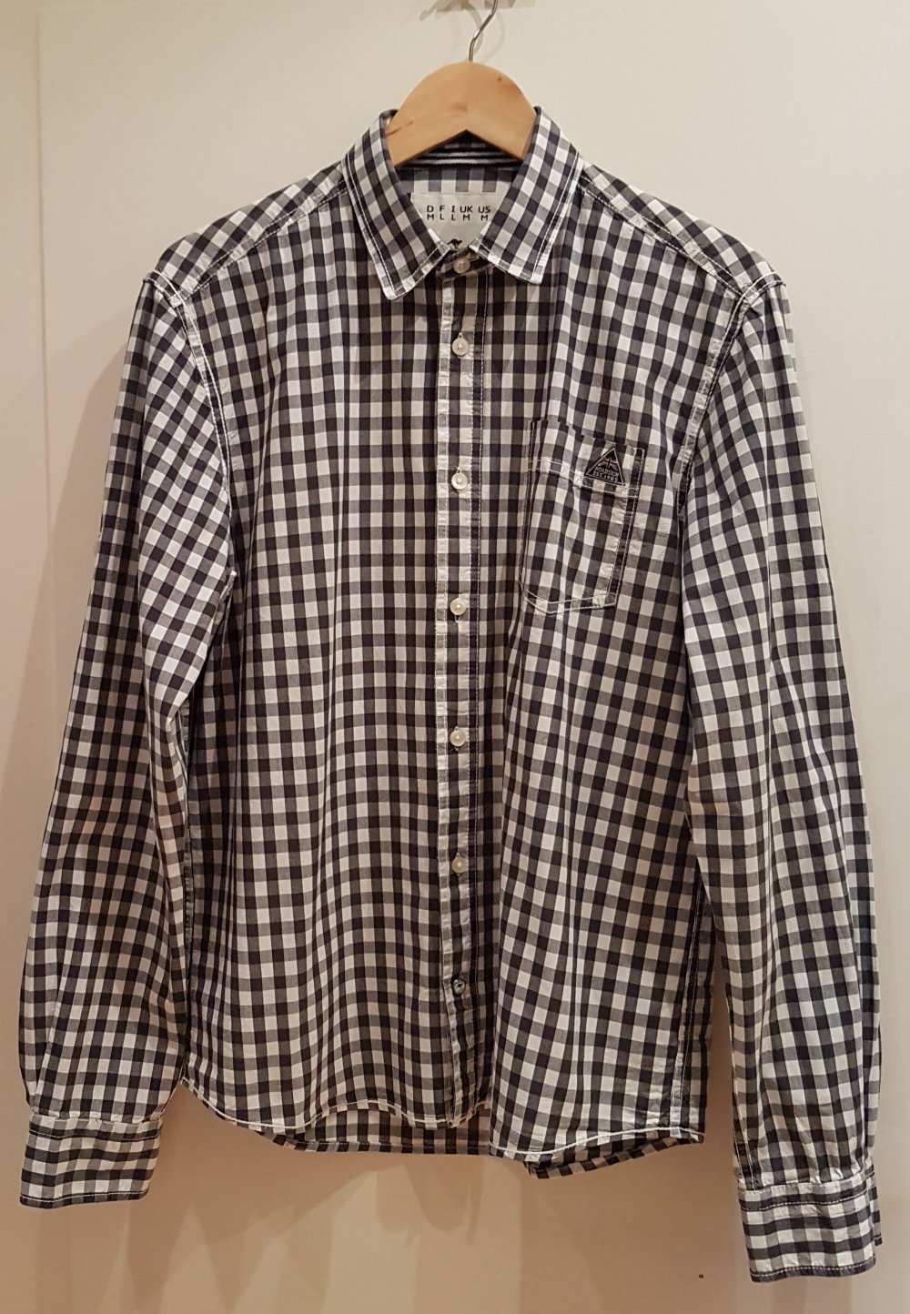 Roadsign Hemd schwarz weiß karriert Gr M