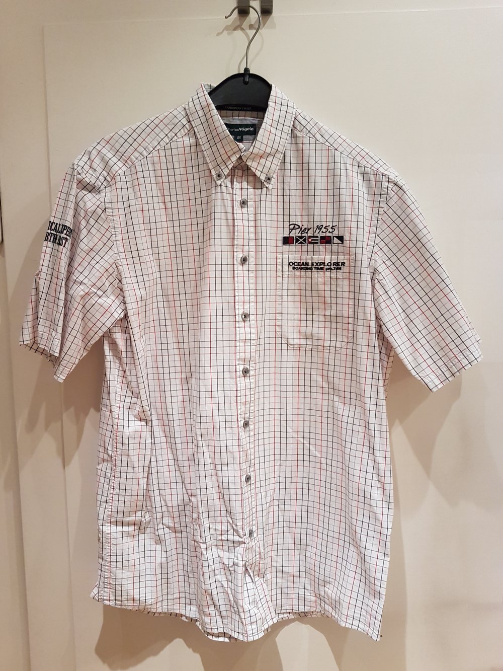 Vögele Hemd, Kurzarm, rot weiß kariert, Gr. M