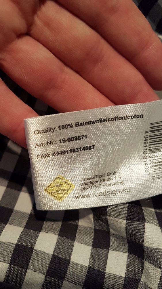 Roadsign Hemd schwarz weiß karriert Gr M
