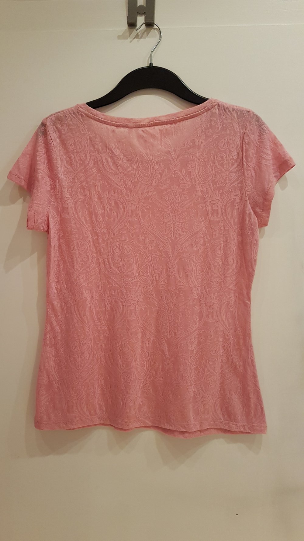 Yessica C&A T-Shirt, rosa, leicht durchsichtig, Gr. M