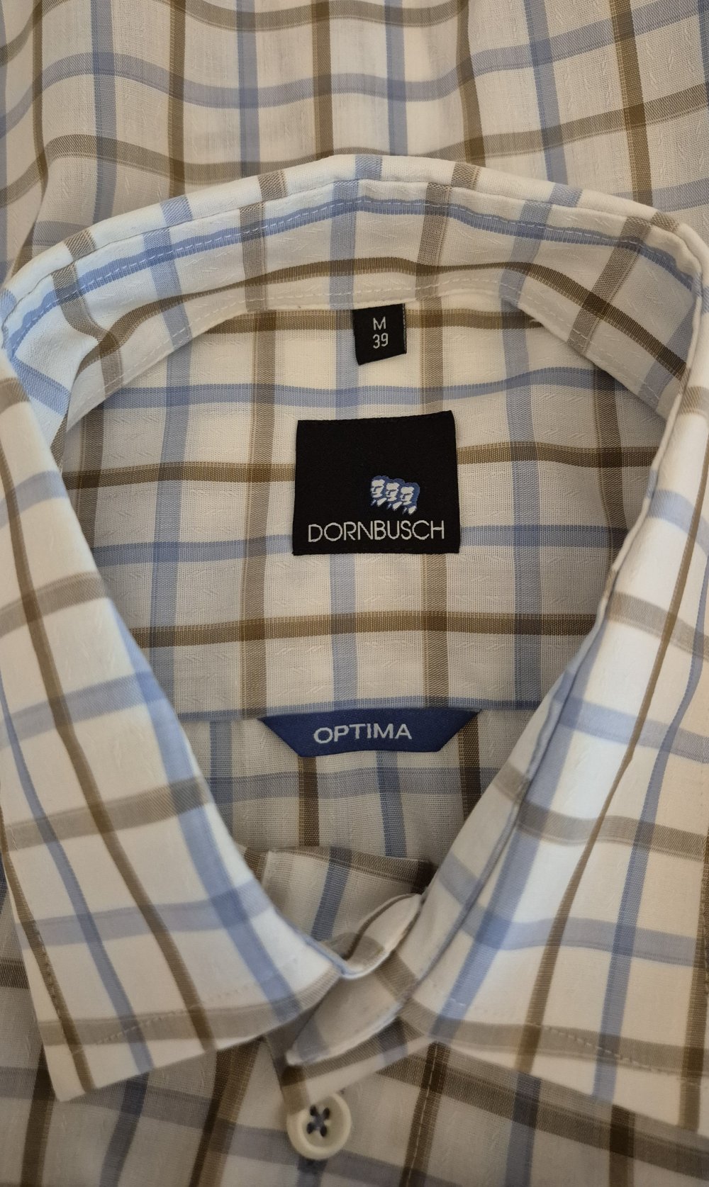 Hemd Dornbusch blau braun karriert Gr M 39