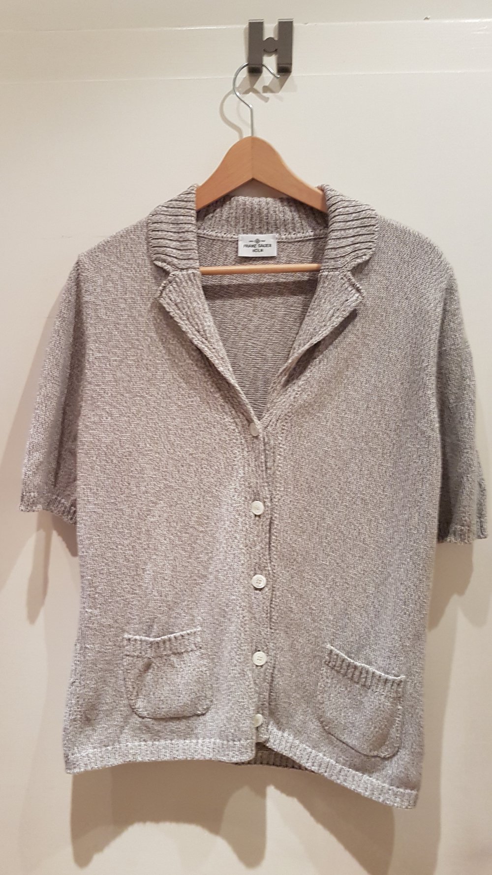 Sauer Strickjacke, Pullover, kurzarm, beige, Gr. M