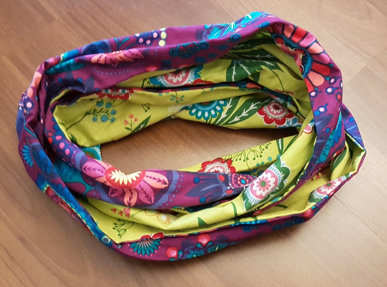 Schal, Loop, bunt Blumen wenden Handmade