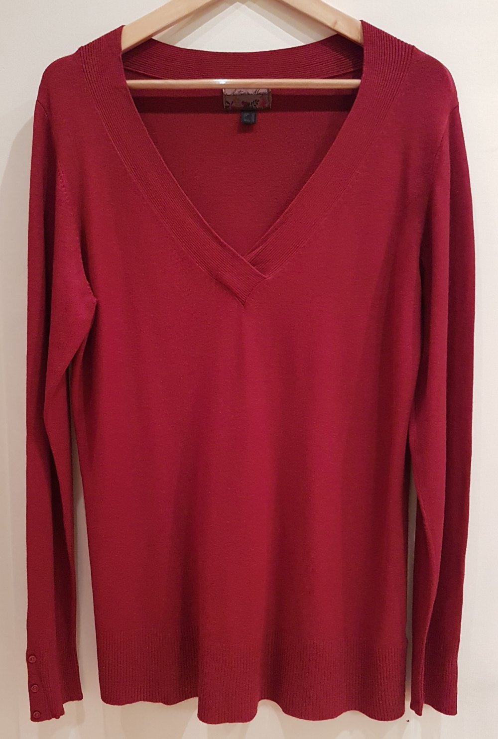 TCM Pullover V-Ausschnitt rot Gr 42
