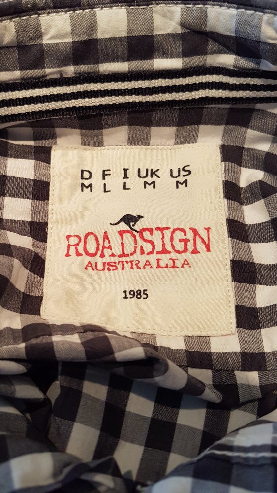 Roadsign Hemd schwarz weiß karriert Gr M