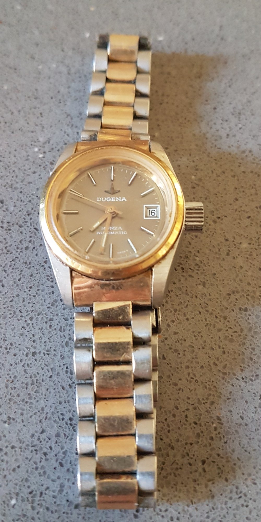 Dugena Monza Automatic Damen gold- silberfarben mit Datum