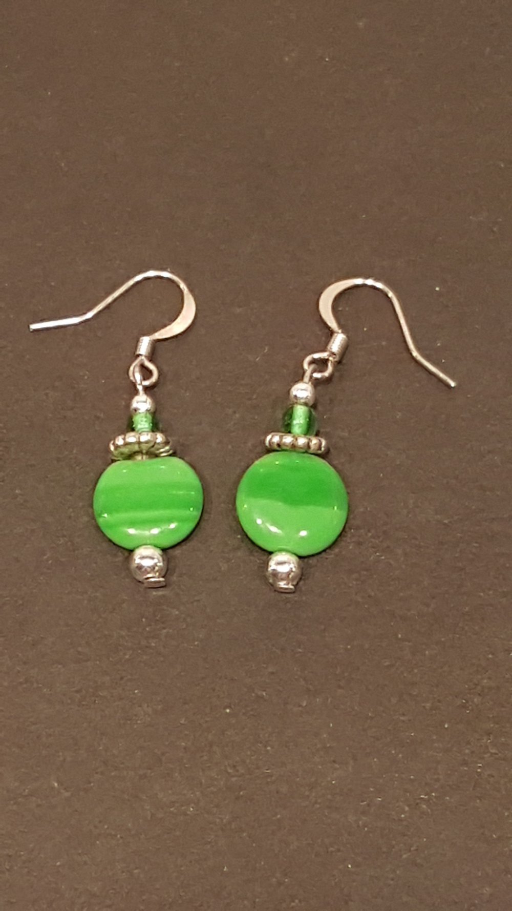 Ohrringe grün rund - Neu