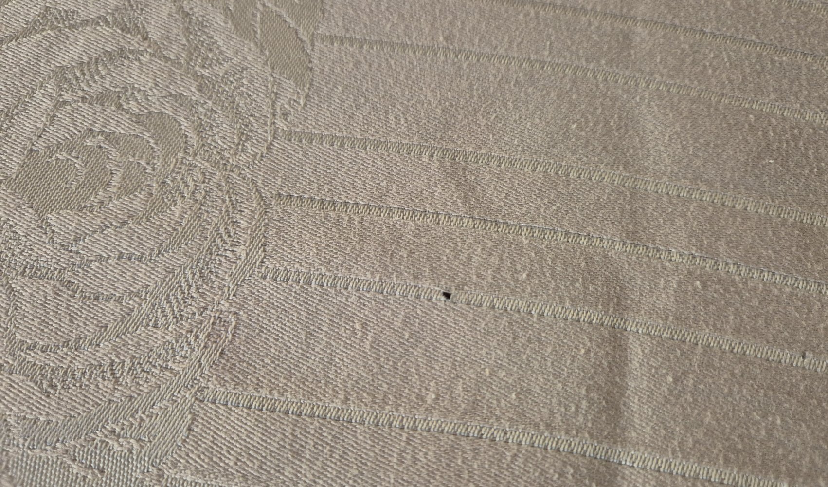 Tischdecke alt Stickerei vintage rosa 130 cm x 152 cm