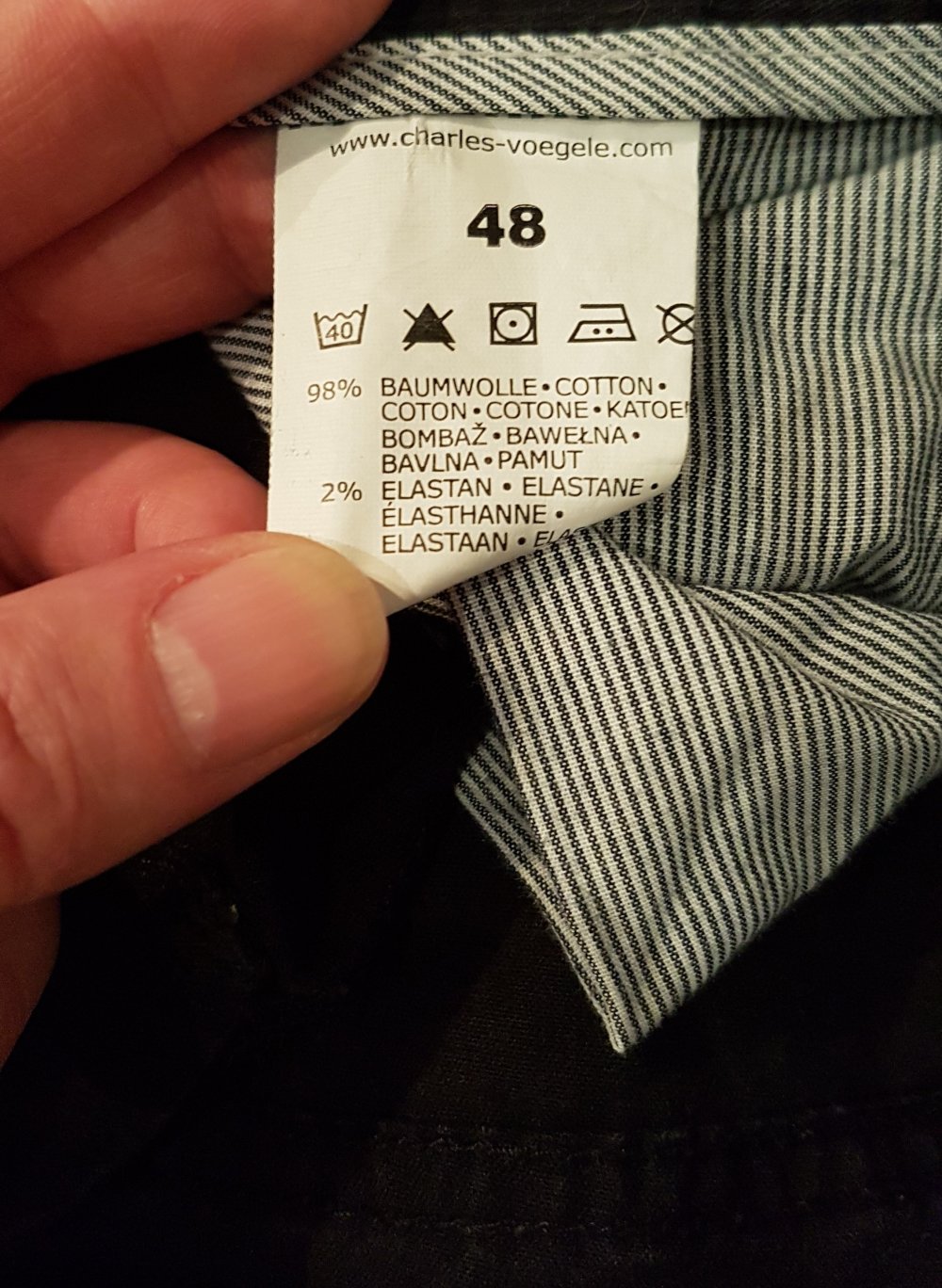 Charles Vögele Hose Stoffhose 5 Pocket schwarz Gr 48