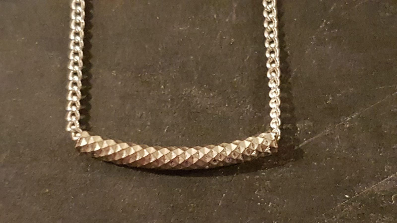 Kette silberfarben, Röhrchen