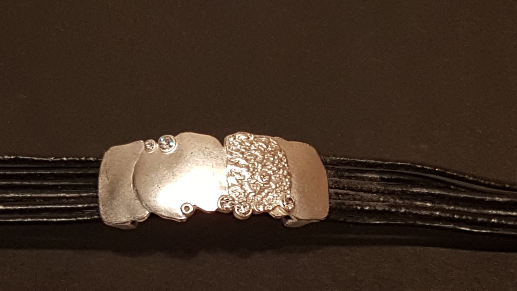 Armband Metall, Kunststoff silberfarben schwarz