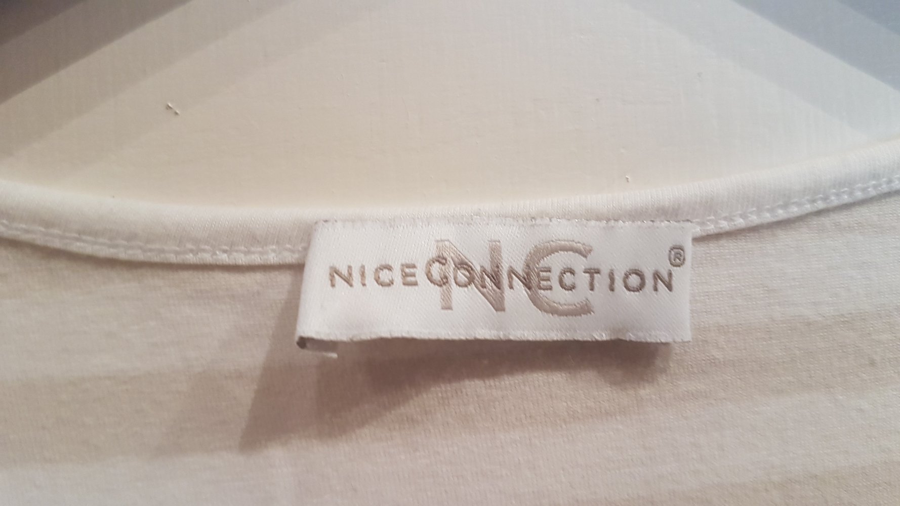 Nice Connection T-Shirt, weiß beige gestreift, Gr. 40