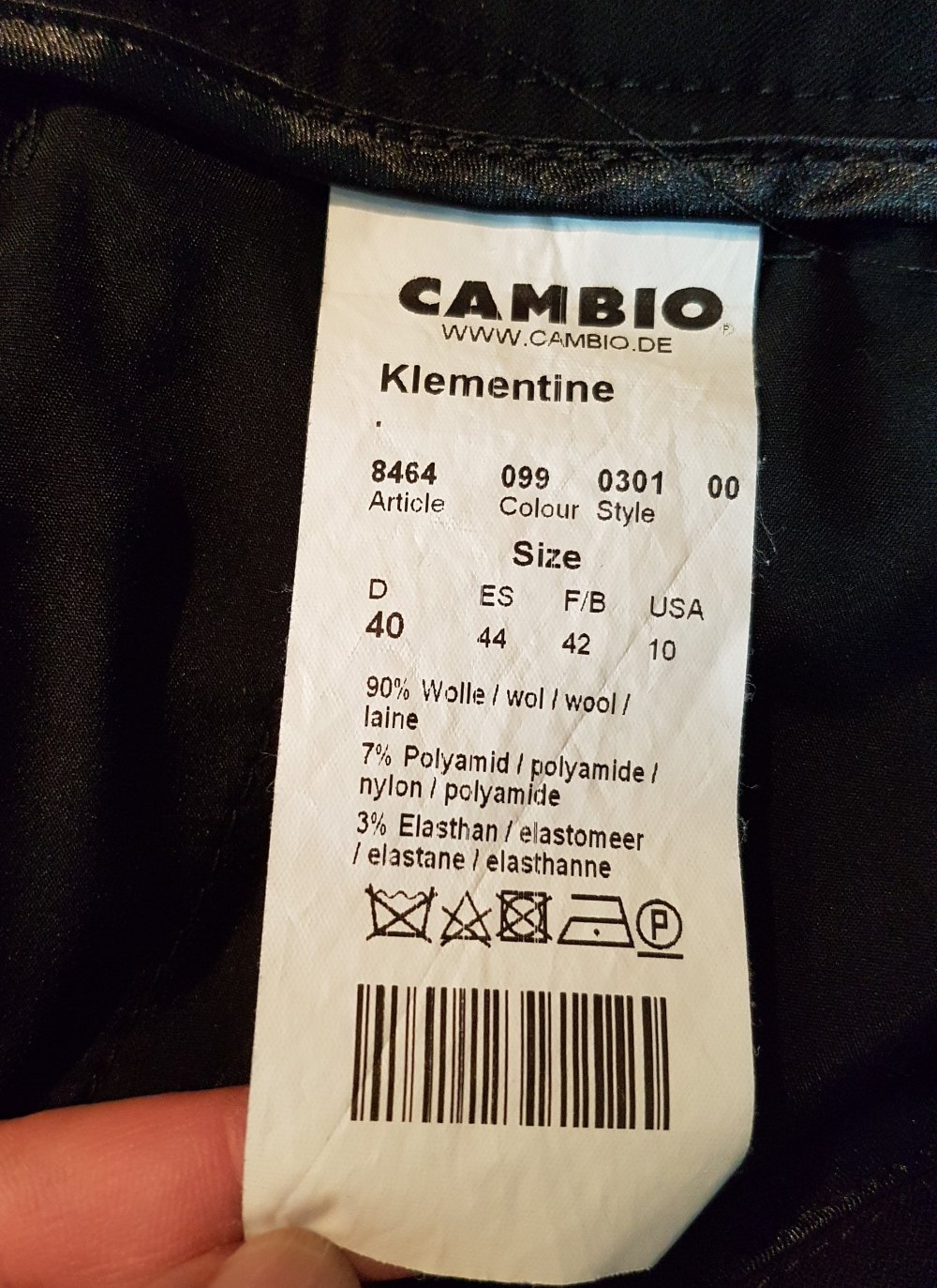 Cambio Hose Klementine schwarz Gr 40
