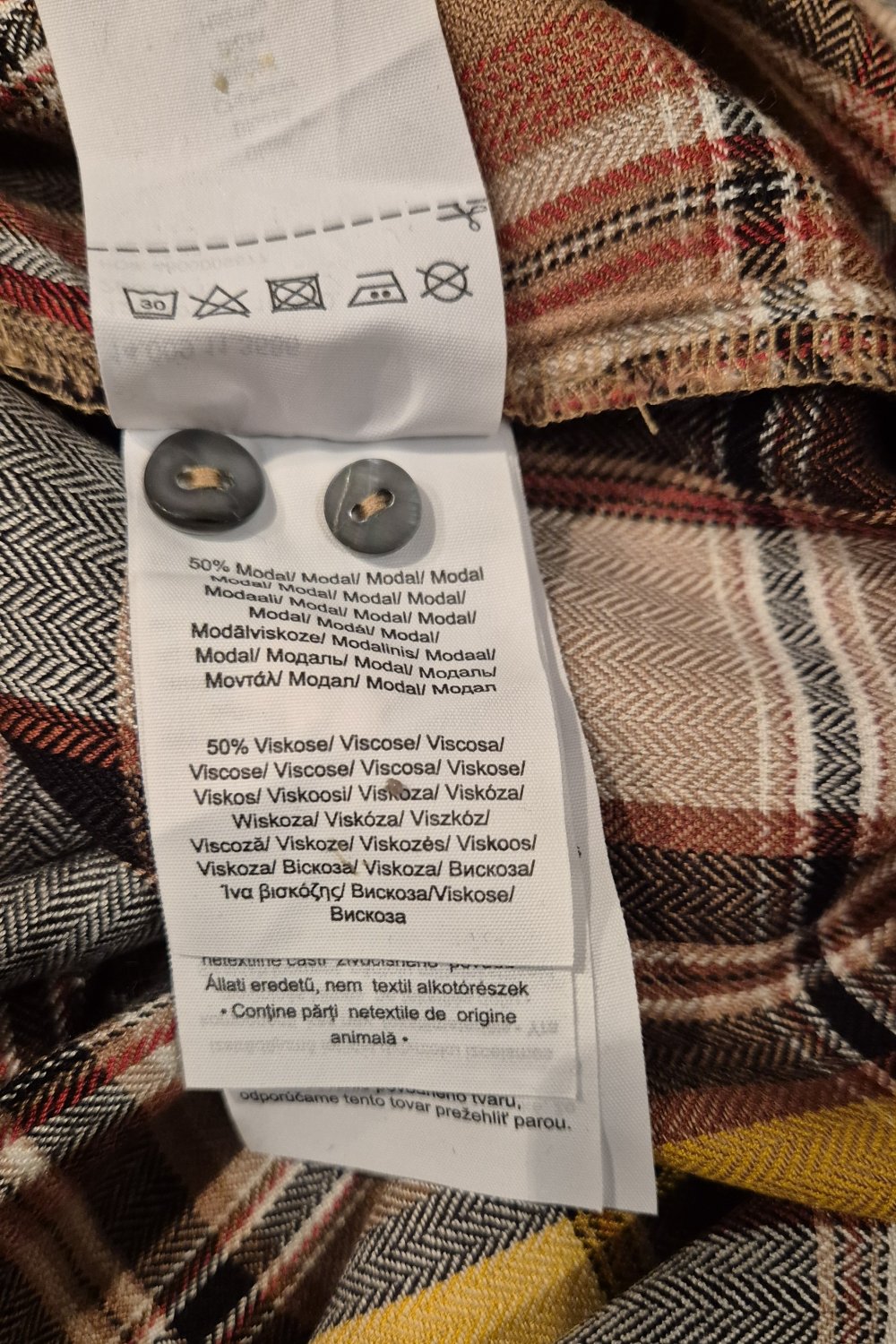 s. Oliver Bluse langarm gelb senf braun karriert Gr 42