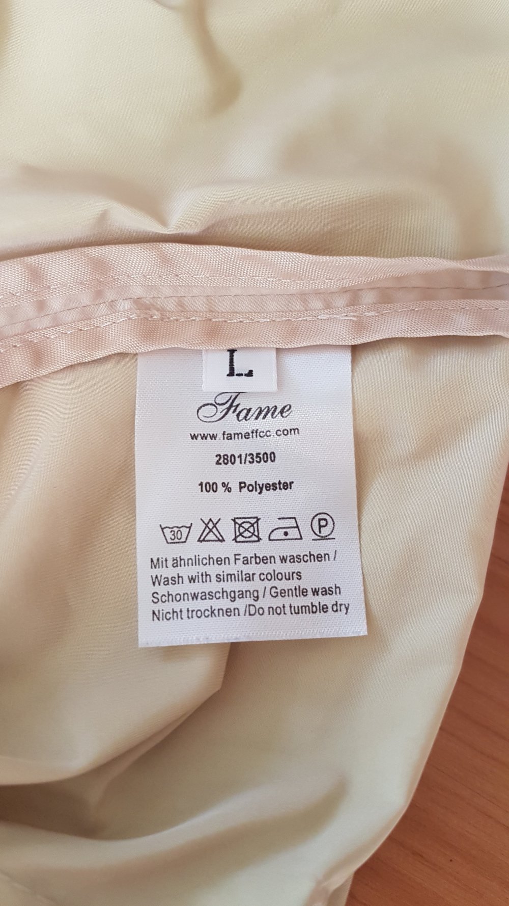 Fame FFC leichte Übergang Jacke perlmutt creme Gr L
